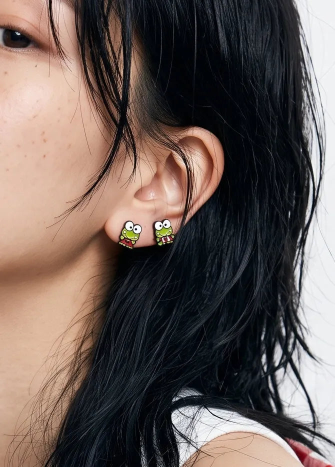 Keroppi Enamel Studs — K-Style Ear Stack
