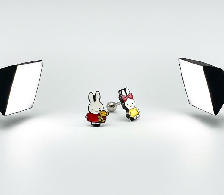 Premium Miffy (Nijntje) Enamel Piercing - Surgical Steel Cartilage Helix Conch Stud