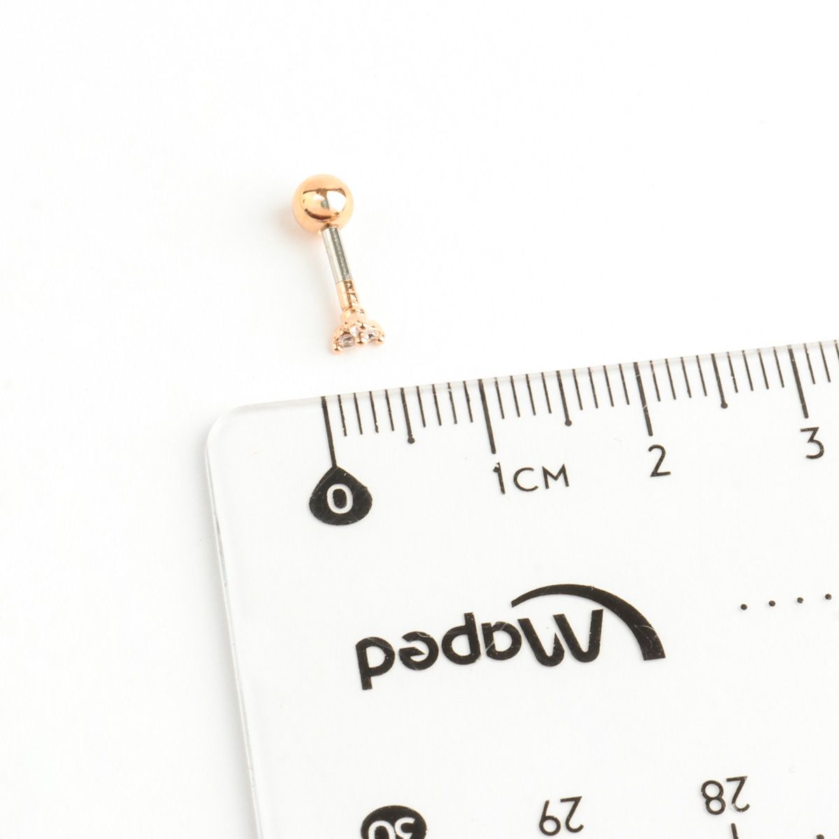 Micro CZ Triangle & Square Surgical Steel Barbell Piercing — 3 Colors