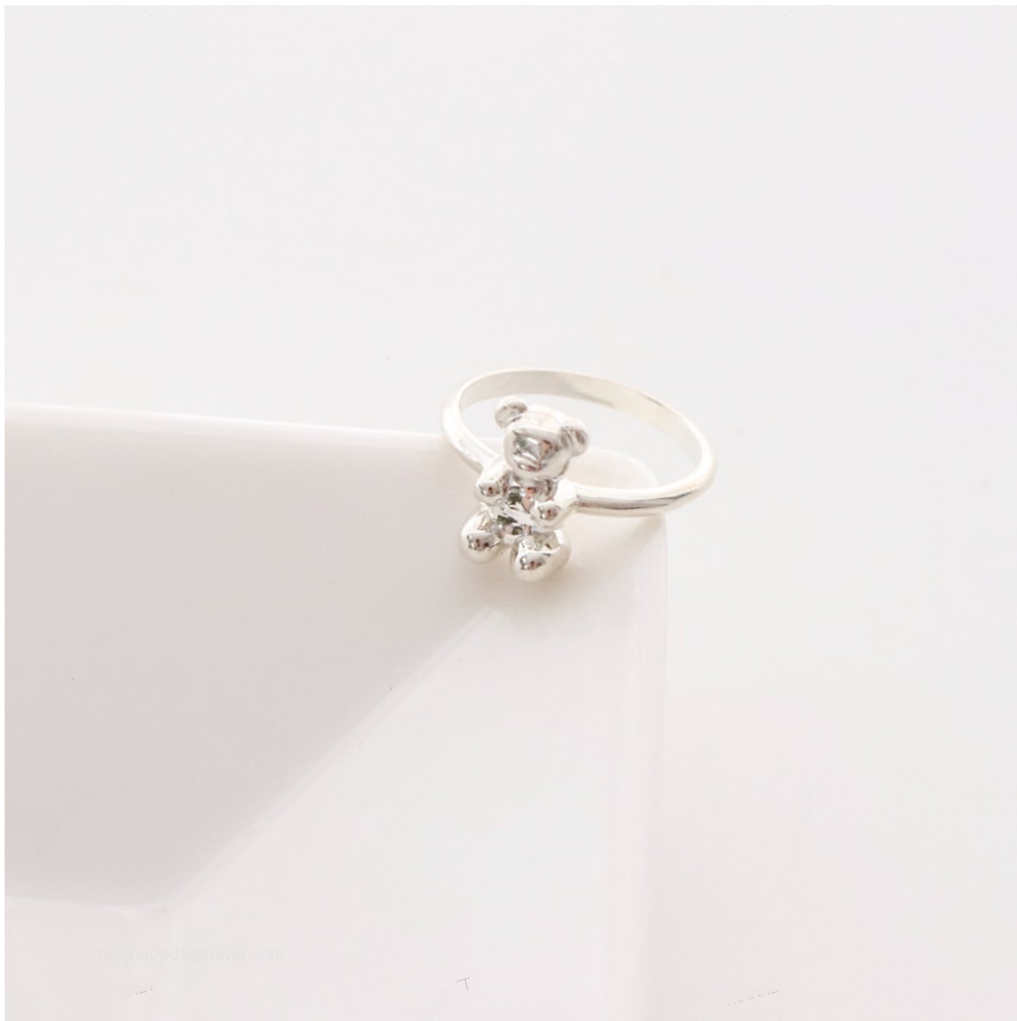 925 Sterling Silver Teddy Bear Ring – Cute Unique Adjustable Gift for Women & Girls