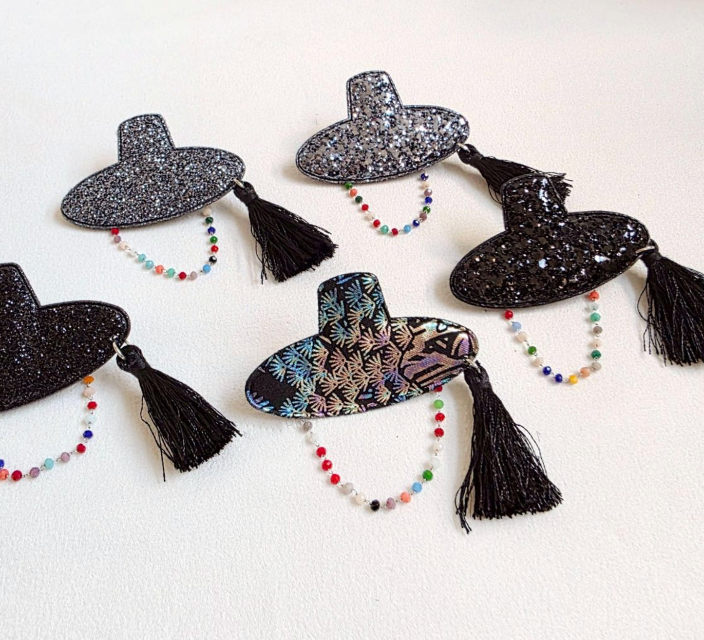 Korean Gat Hair Clip - Glitter & Nacre Pattern with Tassel