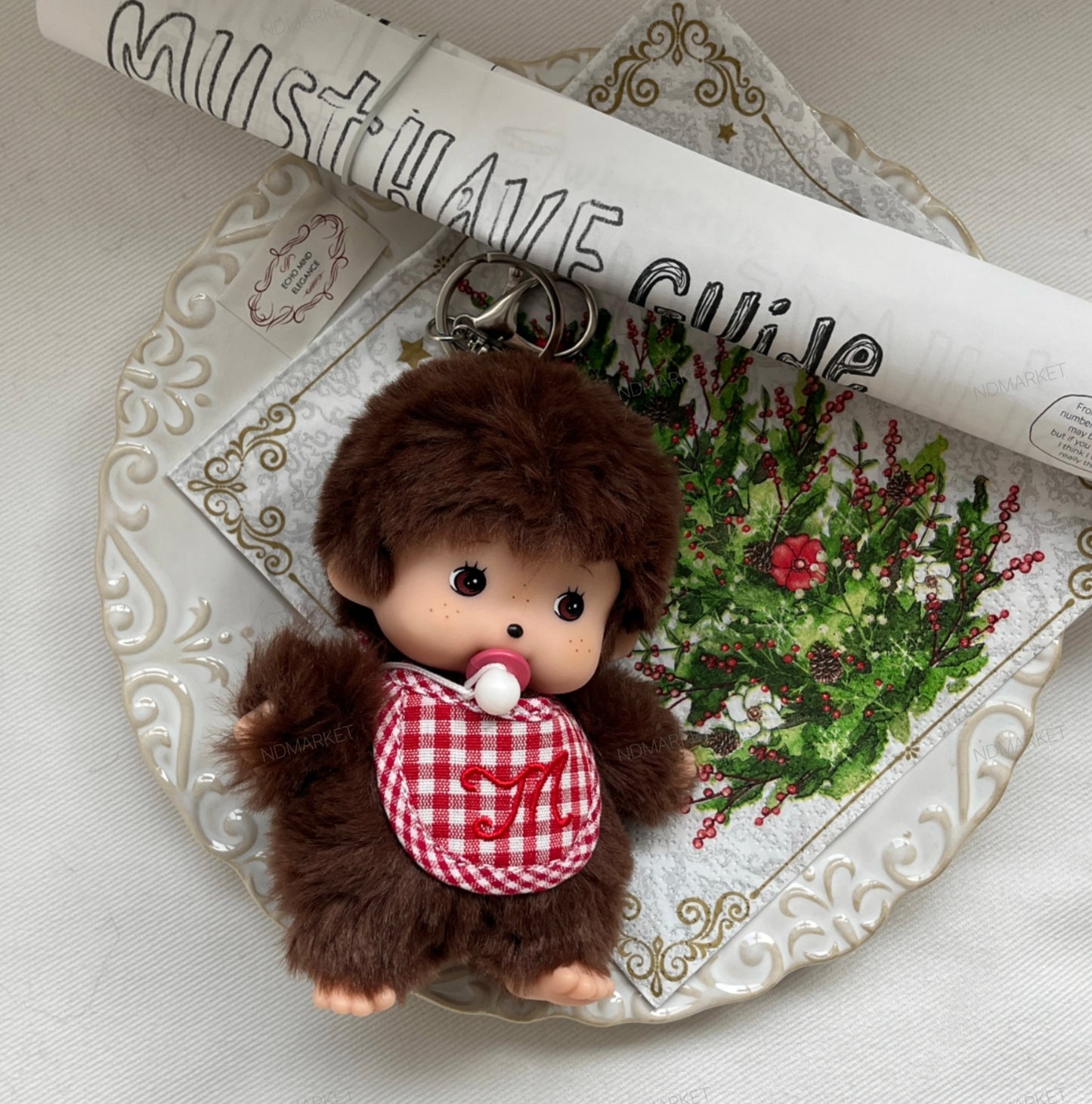Monchhichi Baby Plush Doll Keychain – Kawaii Soft Bag Charm