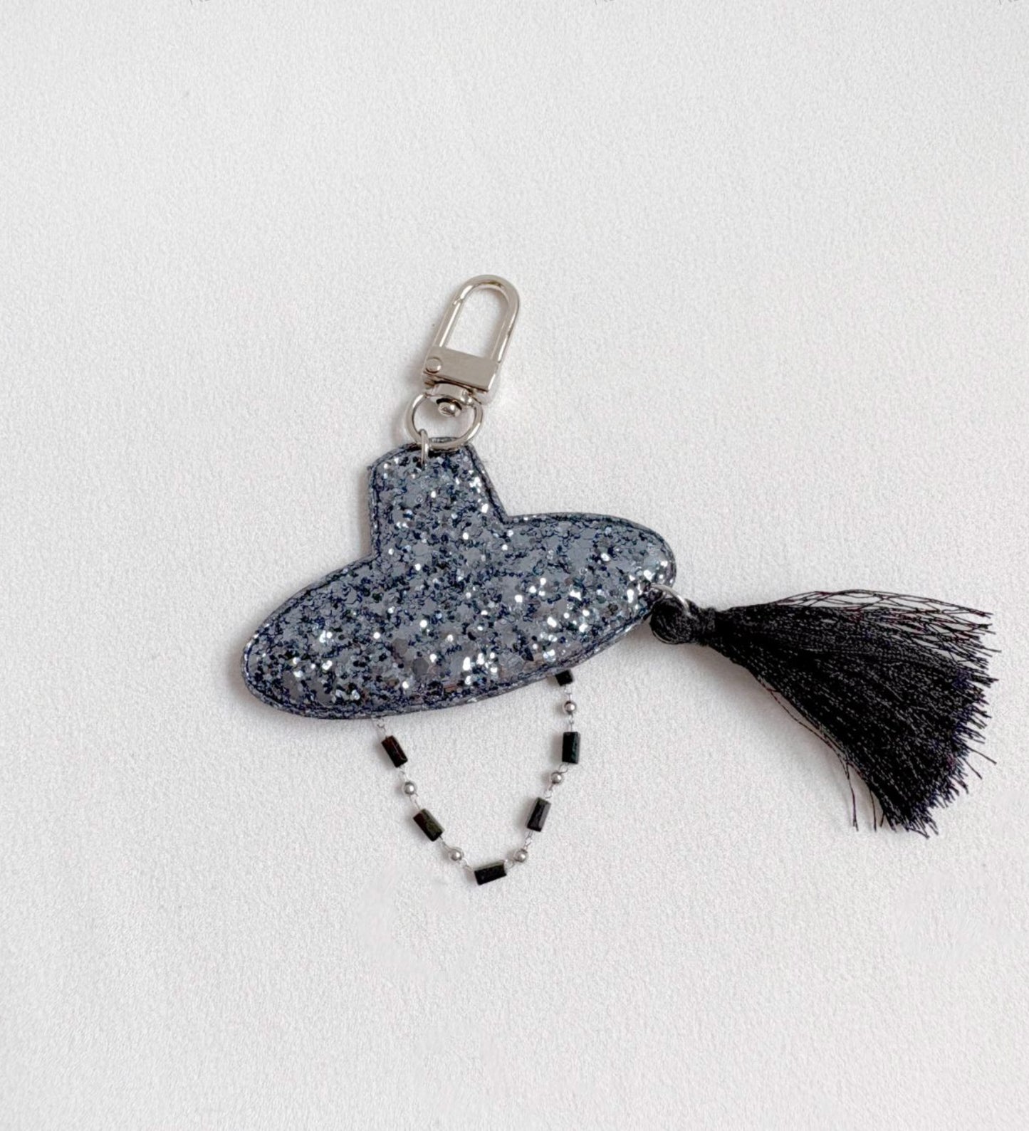 Korean Gat Hat Keychain – Aurora Sipjangsaeng Longevity Charm, K-Drama Inspired Tassel Keyring (Rainbow/Black & White) k-pop accessories