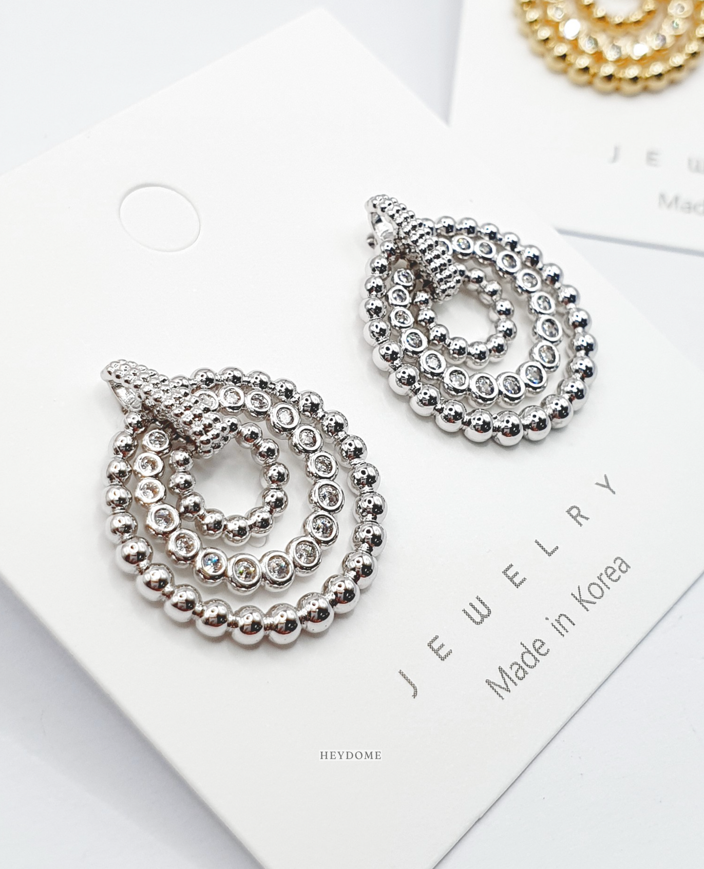 Modern Triple Circle Earrings – 3-Tier Movable Chandelier Hoops, Silver Post, Geometric Statement Jewelry, Elegant Gift for Her