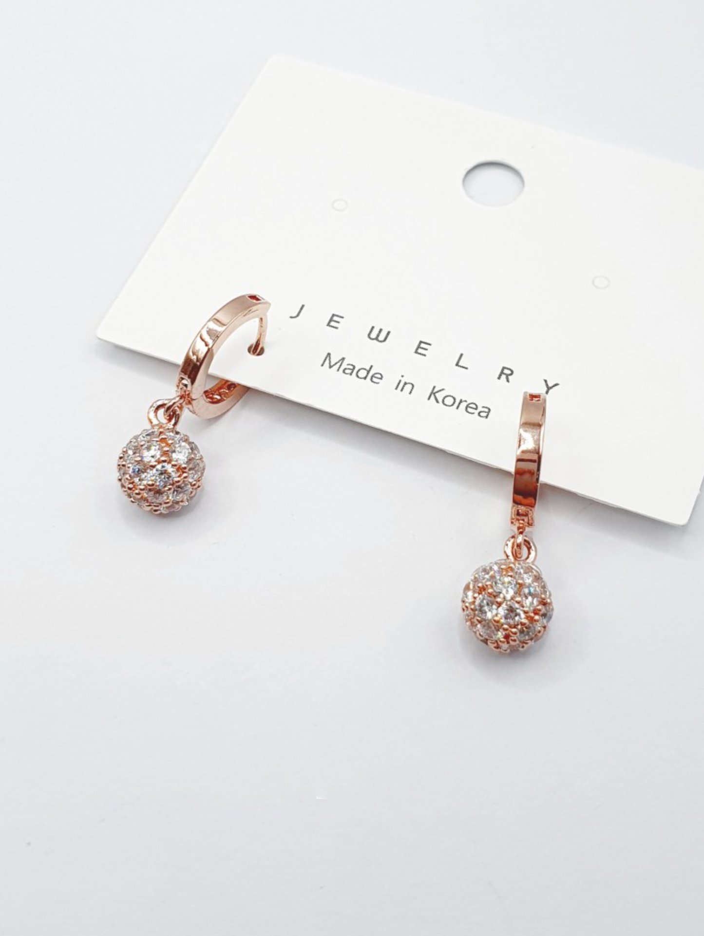 Sparkly Pavé Ball Huggie Hoop Earrings in Gold, Silver & Rose Gold