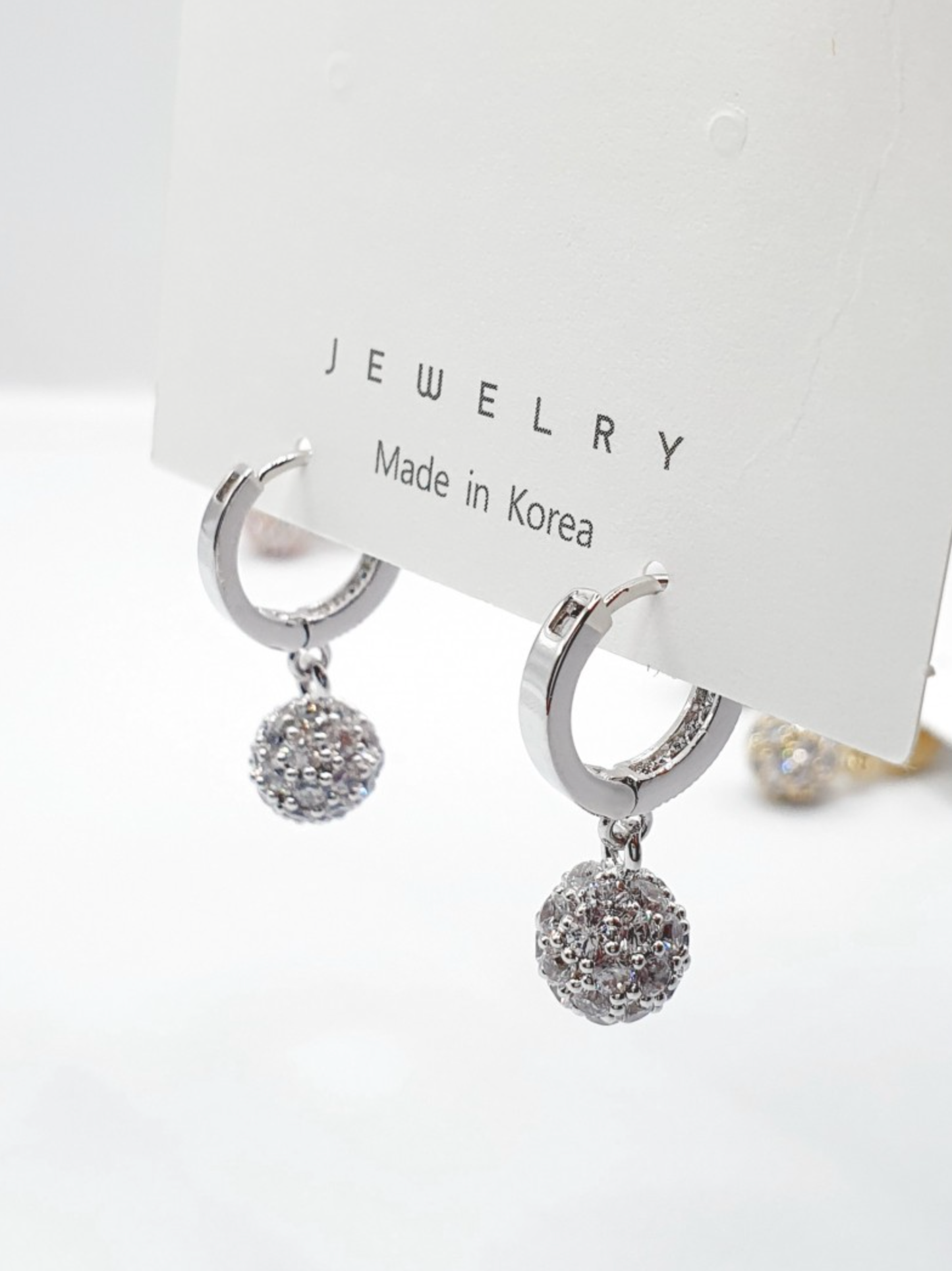 Sparkly Pavé Ball Huggie Hoop Earrings in Gold, Silver & Rose Gold