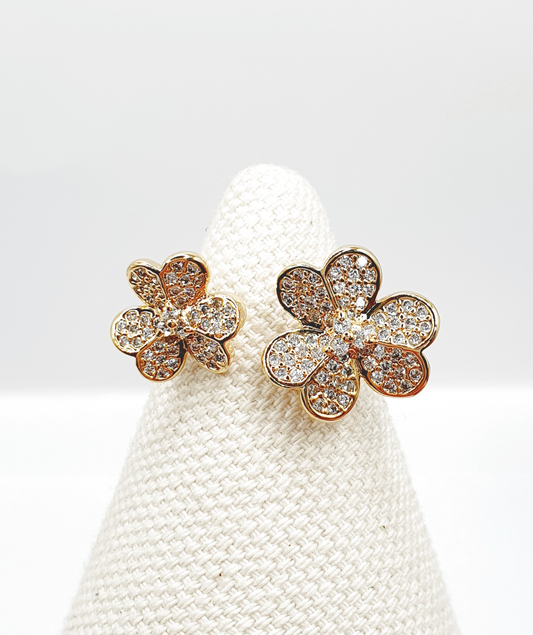 CZ Clover Flower Ring - Adjustable Statement Ring
