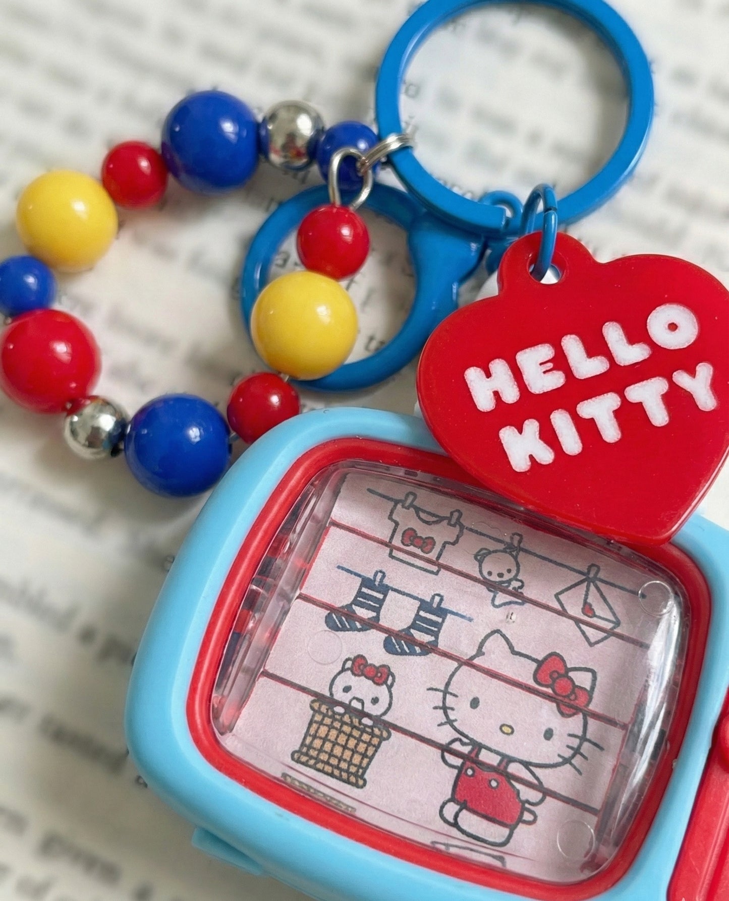 Genuine Sanrio Hello Kitty Retro TV 3D Figure Keychain – Y2K Beaded Bag Charm