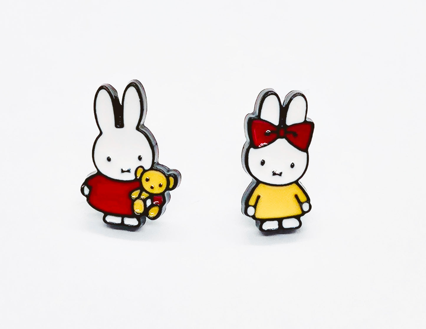 Kawaii Miffy (Nijntje) Earrings - Mismatched Bear & Ribbon