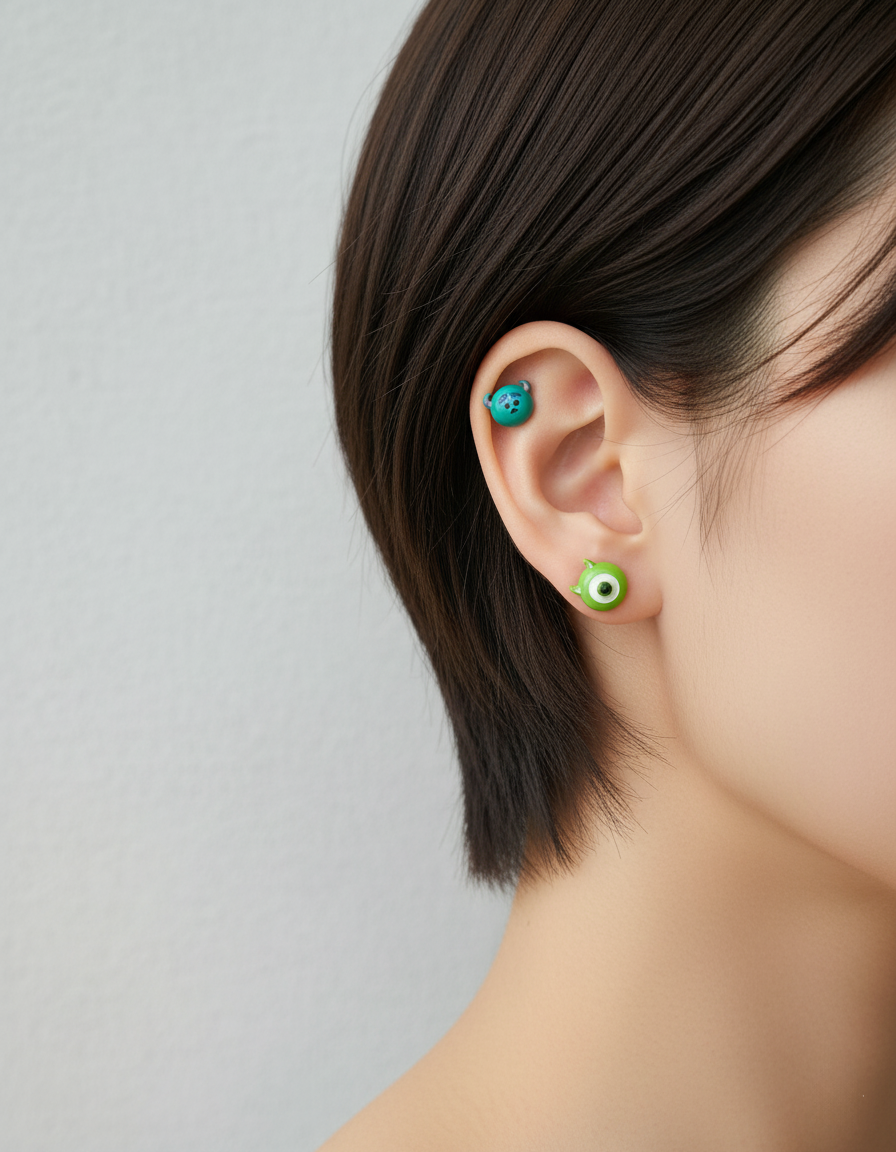 Tsum Tsum Inspired Surgical Steel Cartilage Earrings Handmade Disney Character