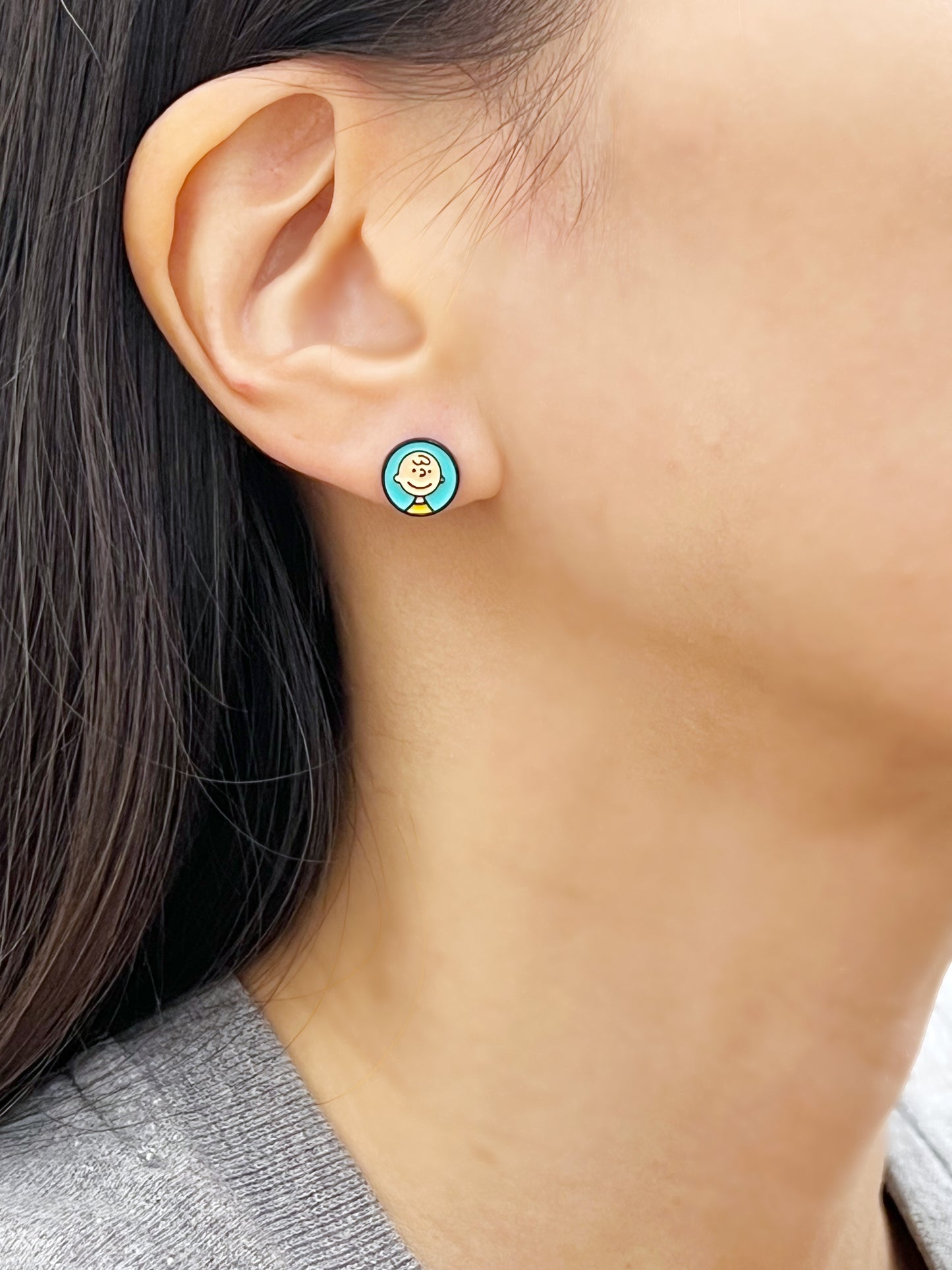 Handmade Snoopy, Woodstock, Lucy & Charlie Brown Studs – 4-Pair Silver Post Set