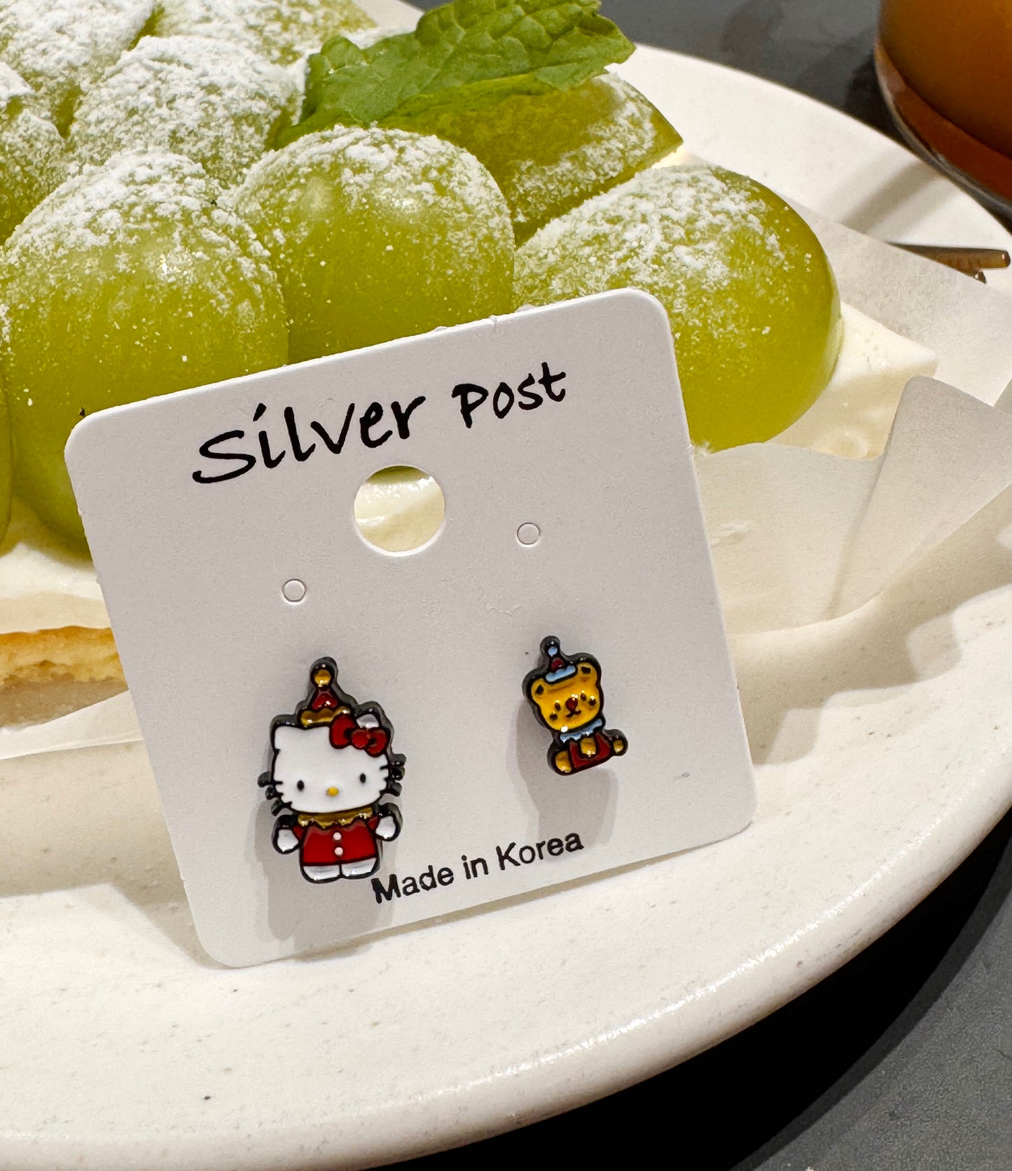 Sanrio Style Hello Kitty Mismatched Earrings Set – Handmade / Sterling Silver Post