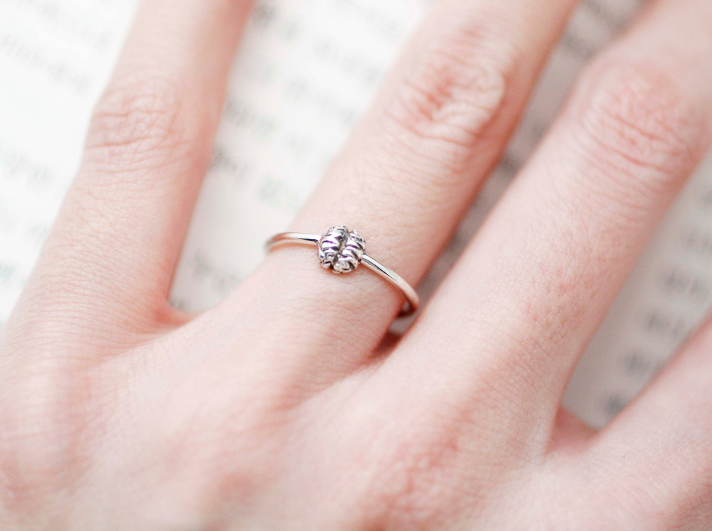 925 Sterling Silver Anatomical Brain Ring – Neuron Ring, Einstein Inspired Science Jewelry