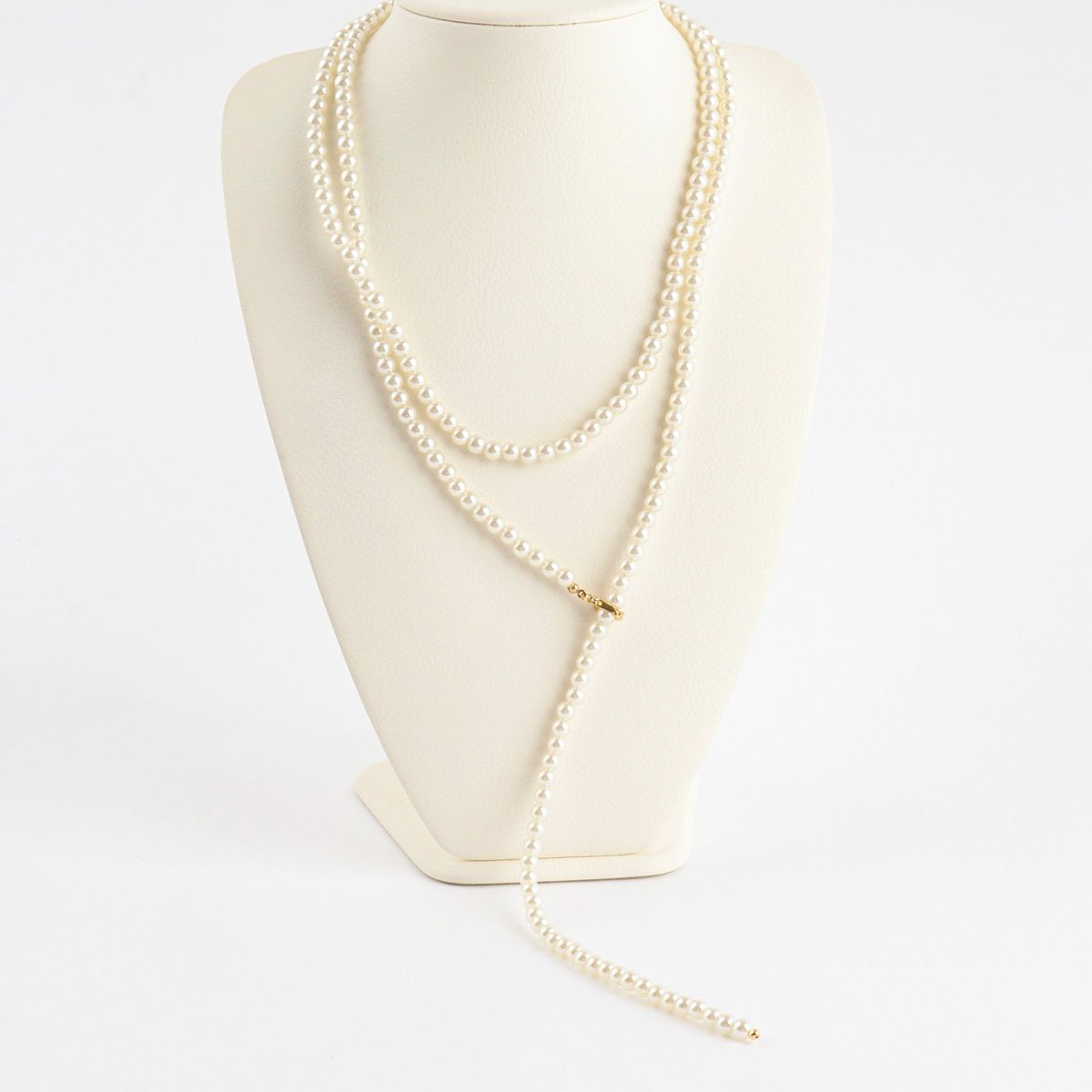 Extra Long Pearl Lariat Necklace – 140cm Wrap Choker, Layered Rope Necklace, Tie-On Versatile Jewelry, Romantic Gift for Her
