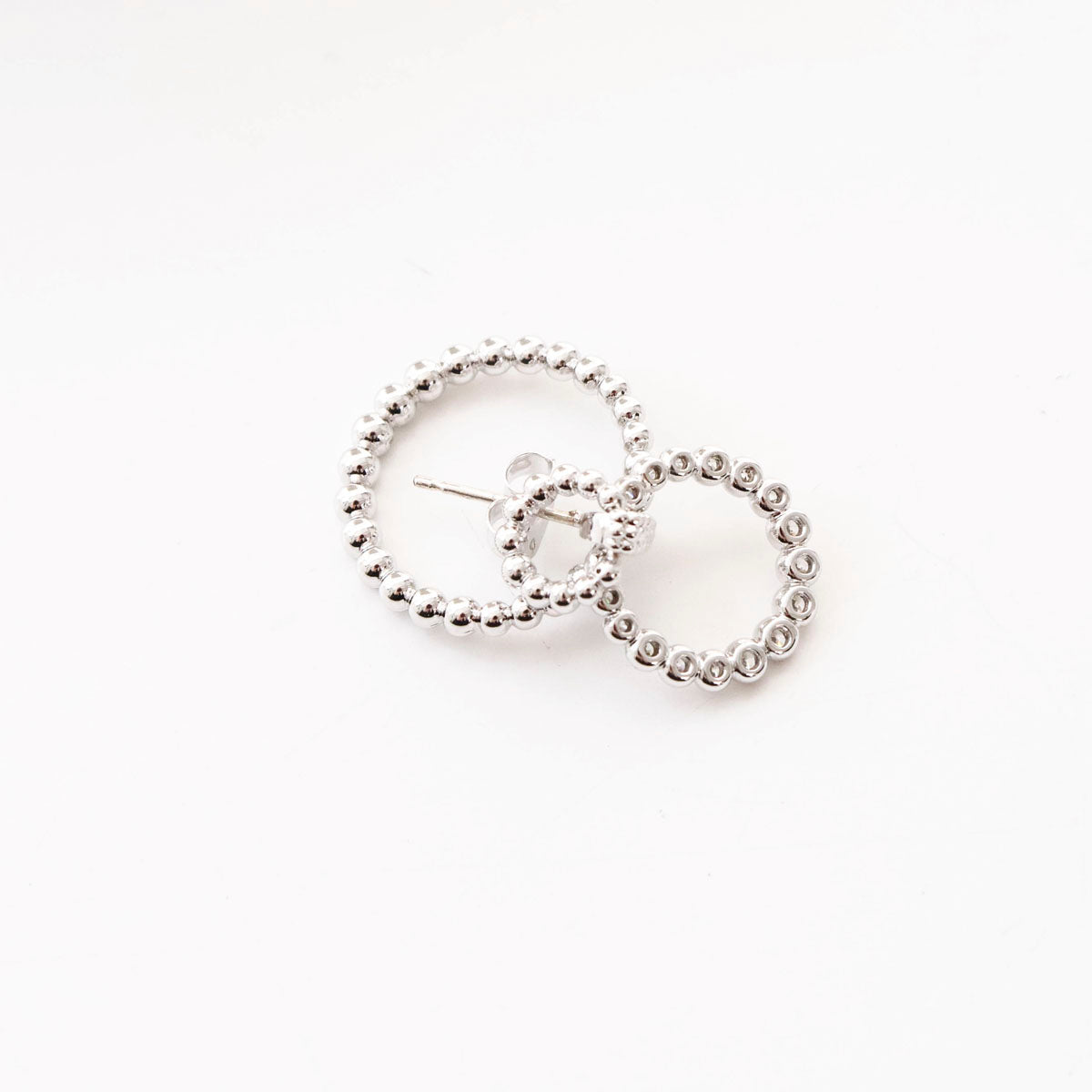Modern Triple Circle Earrings – 3-Tier Movable Chandelier Hoops, Silver Post, Geometric Statement Jewelry, Elegant Gift for Her