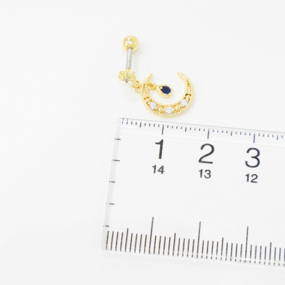 Celestial Moon Star Barbell Earring - Surgical Steel