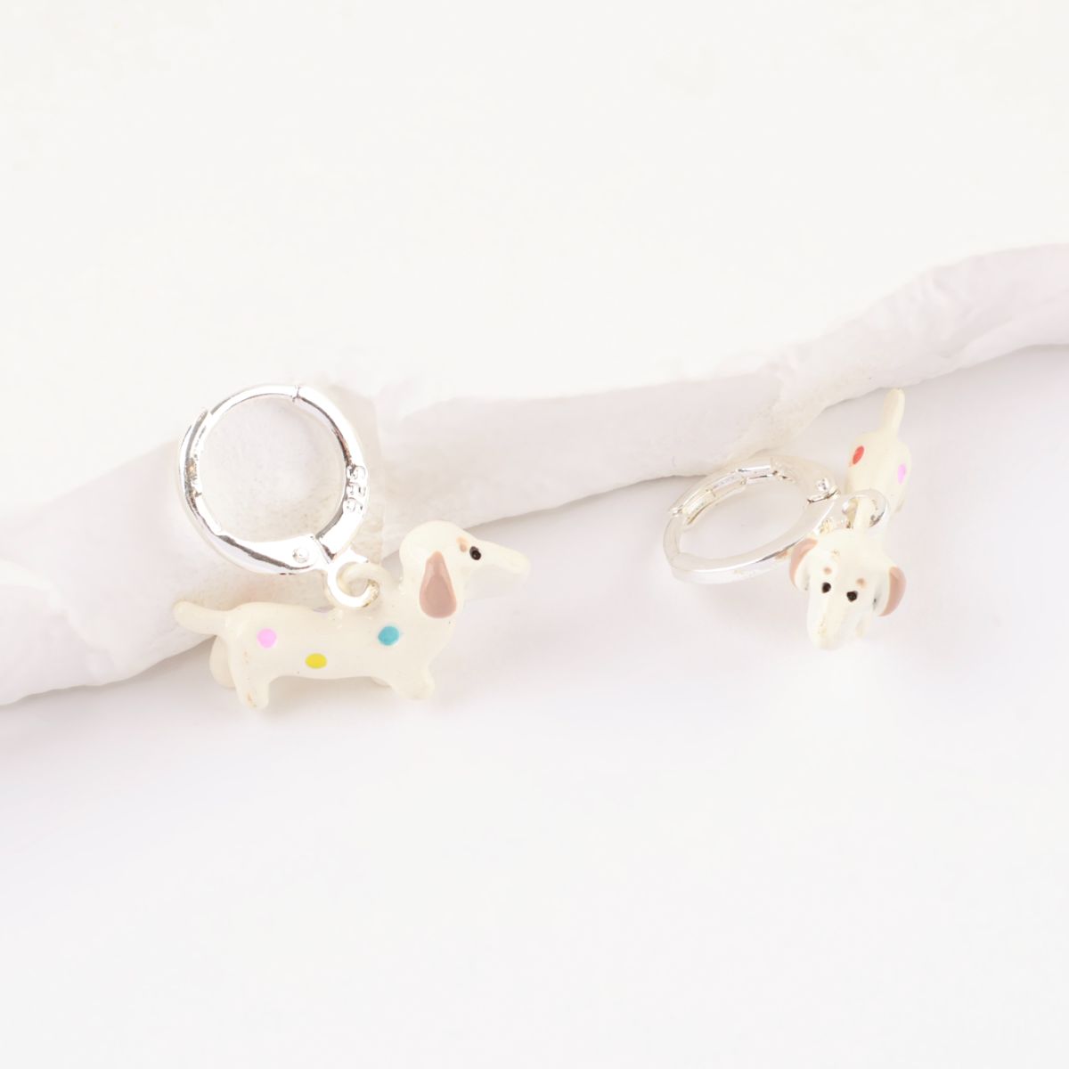 Dachshund Hoop Earrings – Playful Handcrafted Dog dangle