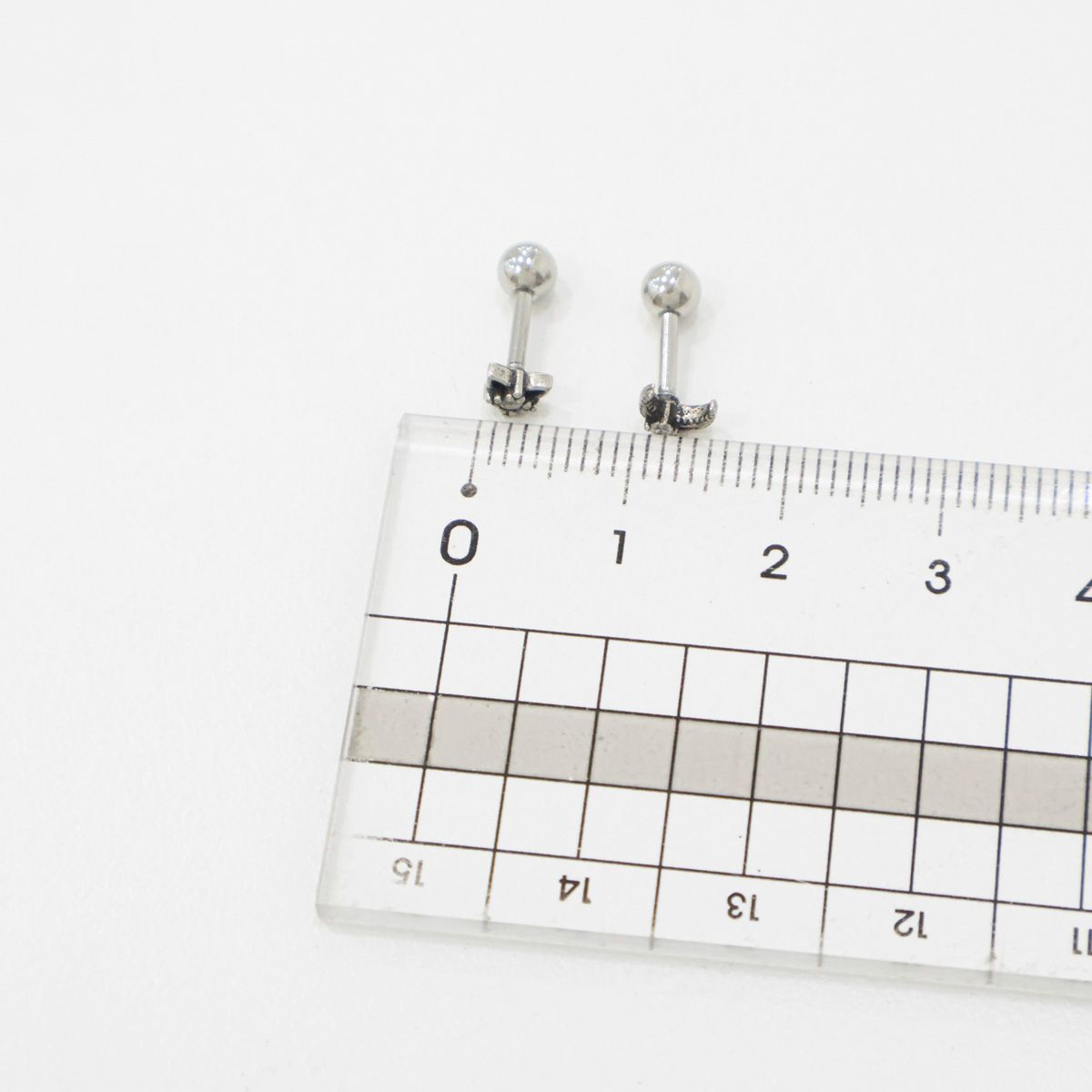 Gothic Stud Earrings,Star, Moon, Cross, Fleur de Lis, Crown Surgical Steel barbell stud