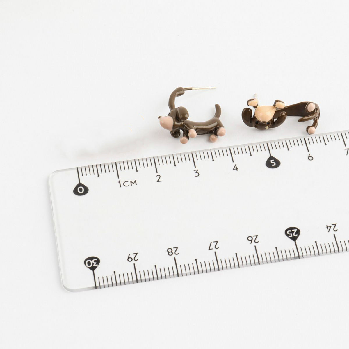 Dachshund Dog Earrings - Front Back Hoop with Silver Post