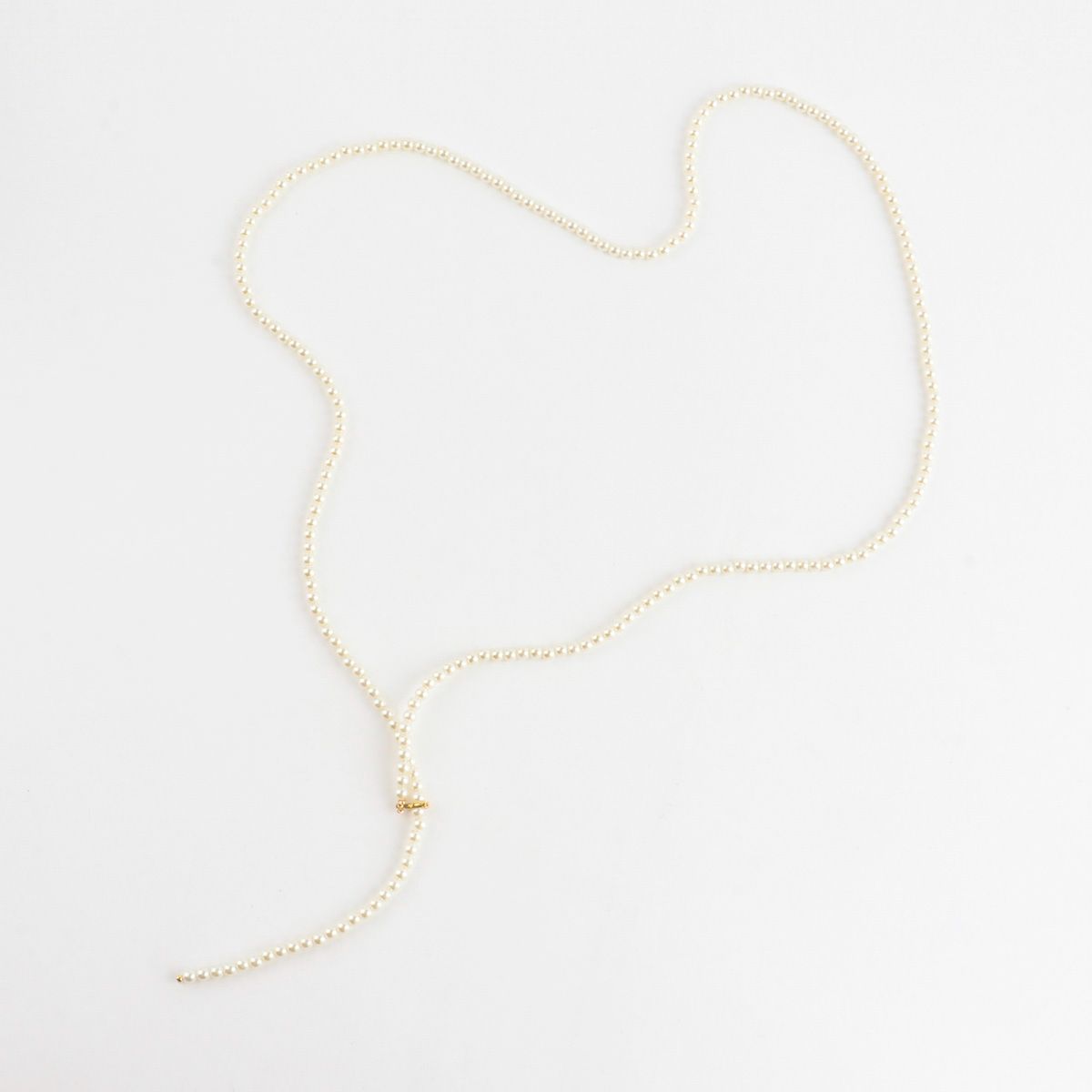 Korean Handmade 6mm Pearl Lariat Necklace - 125cm Y-Style Gold Plated Long Strand