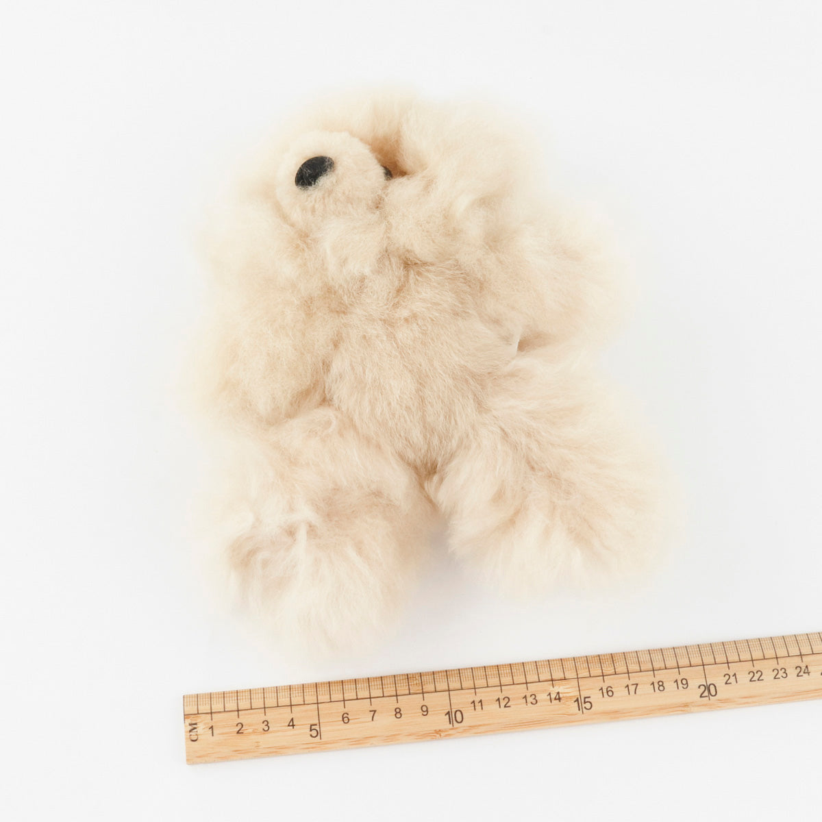 20cm Giant Real Alpaca Fur Teddy Bear Keychain Bag Charm