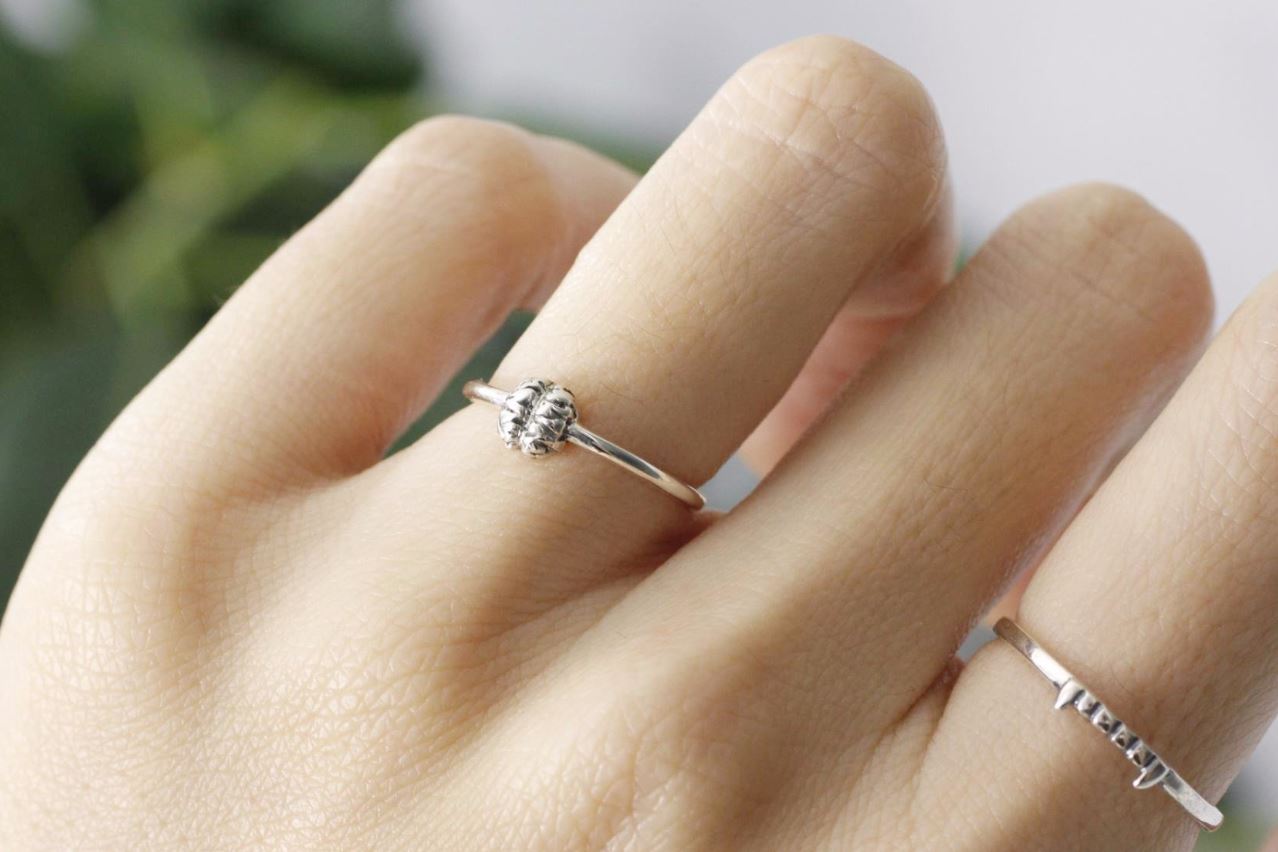 925 Sterling Silver Anatomical Brain Ring – Neuron Ring, Einstein Inspired Science Jewelry