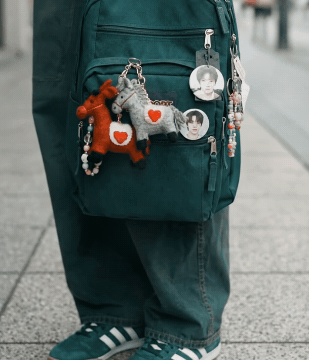 Nepal Handmade Wool Felt Lucky Horse Keychain - Bag Charm Gift