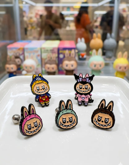 Labubu Ear Stack Set — 5 Character Studs | Wear Your Toys | Handmade in Korea