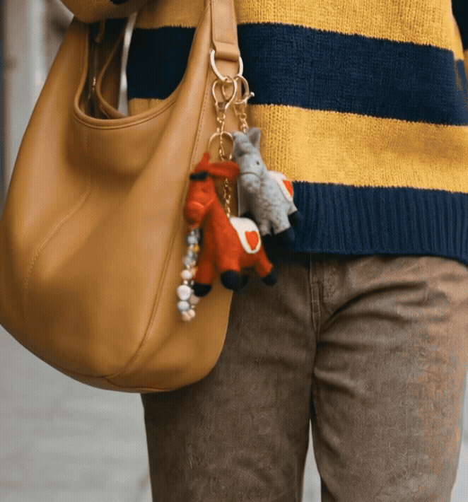 Nepal Handmade Wool Felt Lucky Horse Keychain - Bag Charm Gift