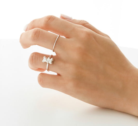 925 Sterling Silver Teddy Bear Ring – Cute Unique Adjustable Gift for Women & Girls