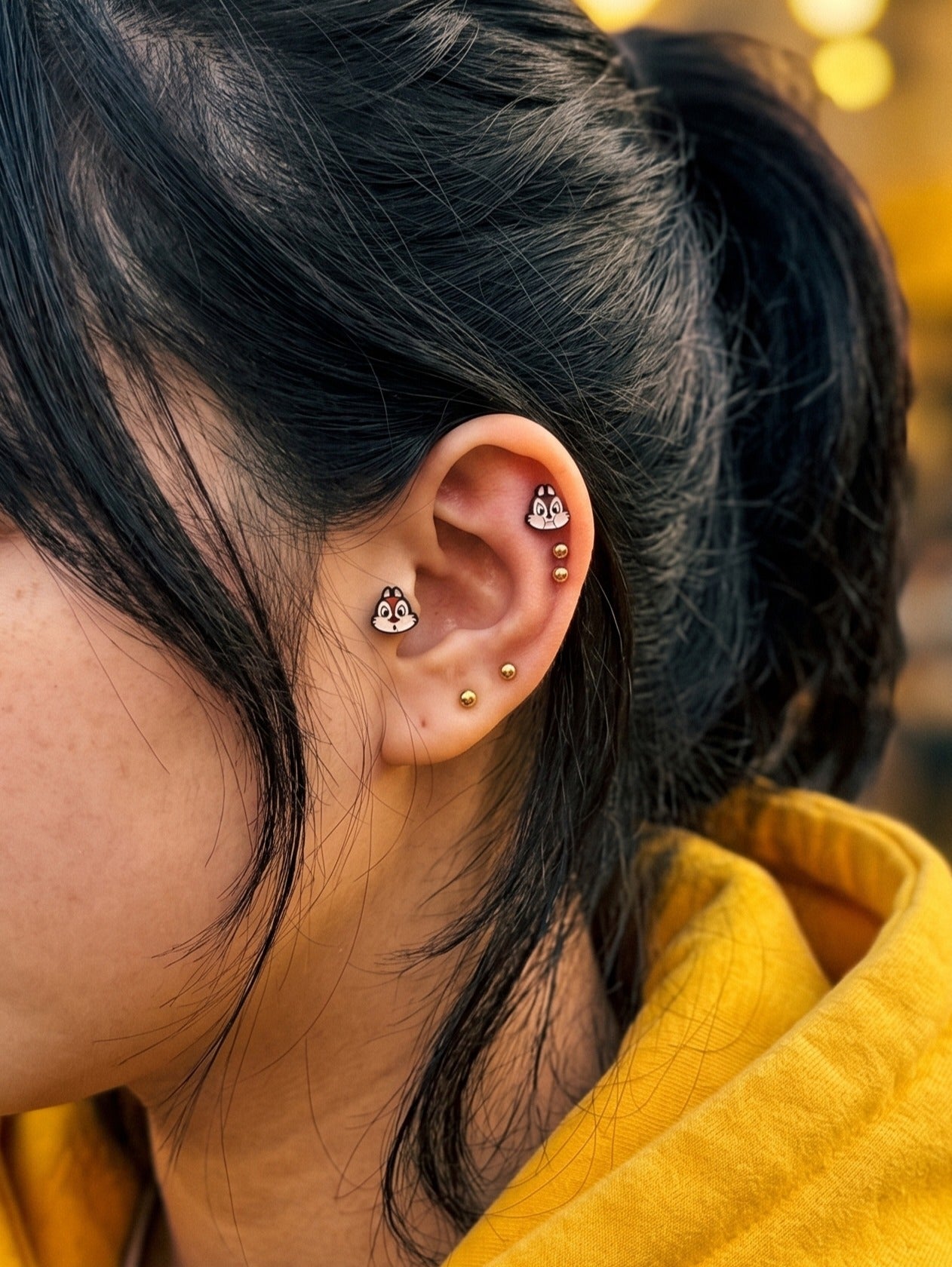 Chip 'n' Dale Barbell Stud | Mom & Daughter Matching Ear Stack
