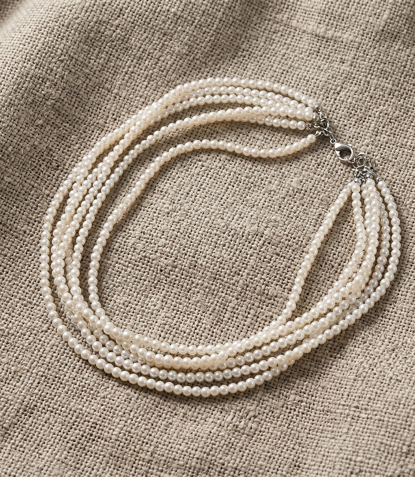 5-Strand Pearl Choker Necklace | Layered Pearl Necklace for Women