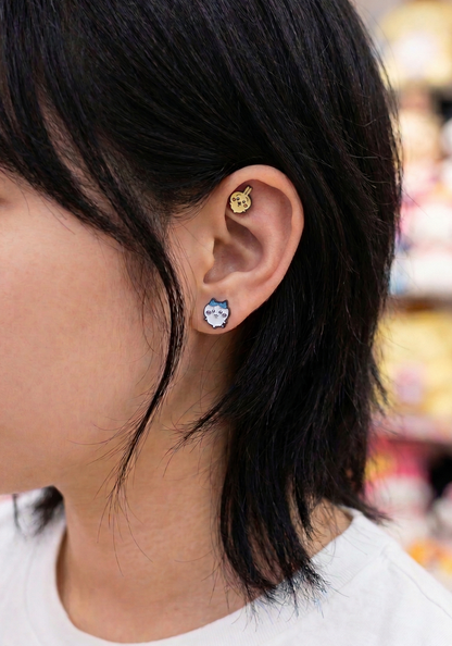 Chiikawa Hachiware Usagi Kawaii Barbell Stud Earring | Made in Korea