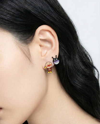 Handmade Anpanman & Friends 2-Way Drop Earrings - 925 Sterling Silver Posts (Baikinman/Shokupanman Options)