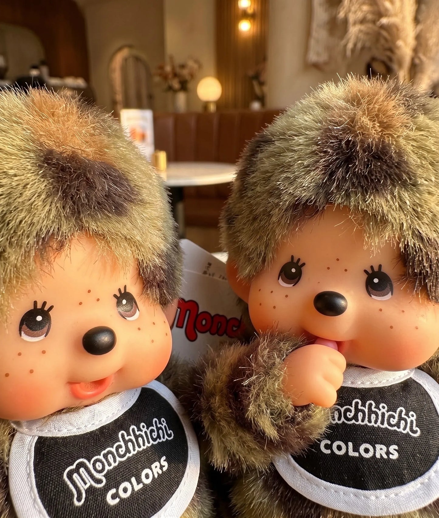 Monchhichi-Style Camo Plush Doll Bag Charm Keychain
