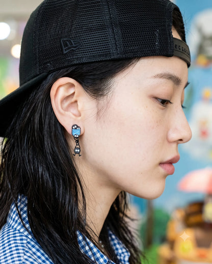 Soot Sprite Mismatched Drop Earrings | Ghibli Kitsch | Silver Post