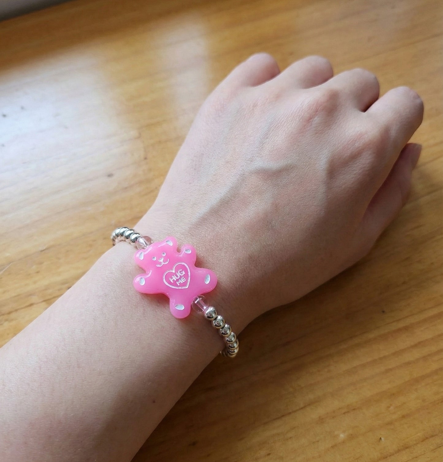 925 Sterling Silver Ball "Hug Me" Gummy Bear & Smiley Garden Beaded Bracelet – Y2K Kidcore Aesthetic | 4 Options