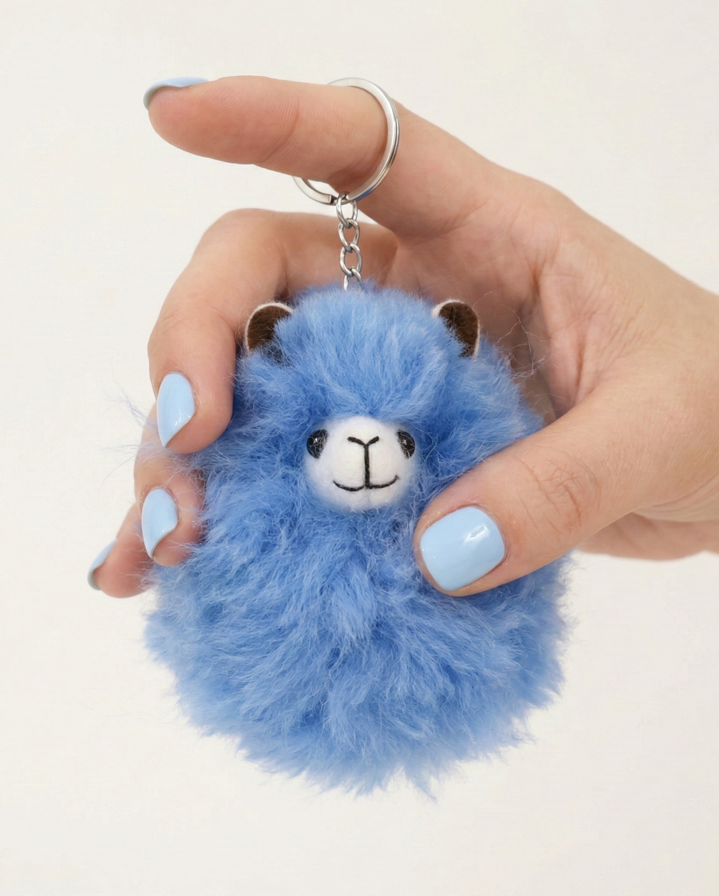 Real Alpaca Fur Fluffy Handcrafted Keychain Bag Charm
