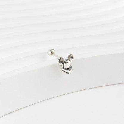 Oreo & Mickey Surgical Steel Piercings - 925 Silver Posts
