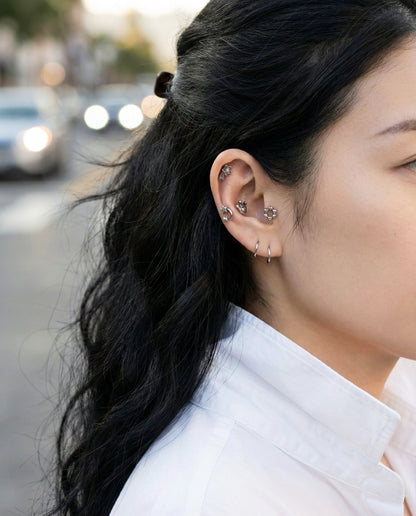 Surgical Steel Antique Piercing - 6 Designs Star Moon Paw Crown | Cartilage Helix Tragus Stud