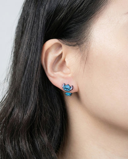 Cute Stitch Inspired 925 Silver Post 2-Way Ear Jacket Studs