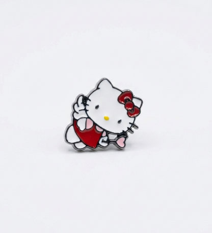 Angel Cupid Hello Kitty enamel stud earring with wings and love arrow, unique kawaii piercing design