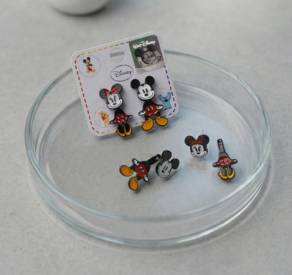 Mickey & Minnie 3D Ear Jacket Earrings | Grunge Glam | Handmade Korea