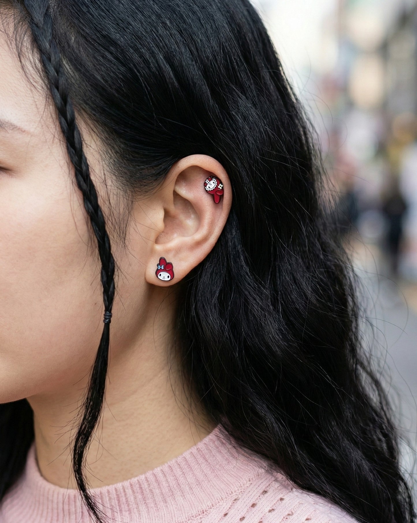 My Melody Barbell Stud Earrings - Surgical Steel Sanrio Character Piercings