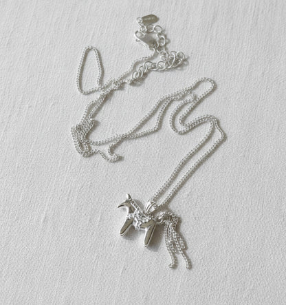 2026 Year of the Horse Lucky Necklace | 925 Silver Celestial Horse Pendant 40+5cm