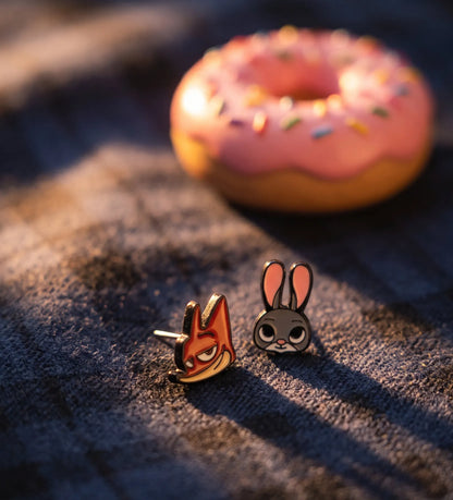 Nick & Judy Mismatch Earrings — The Zootopia Duo