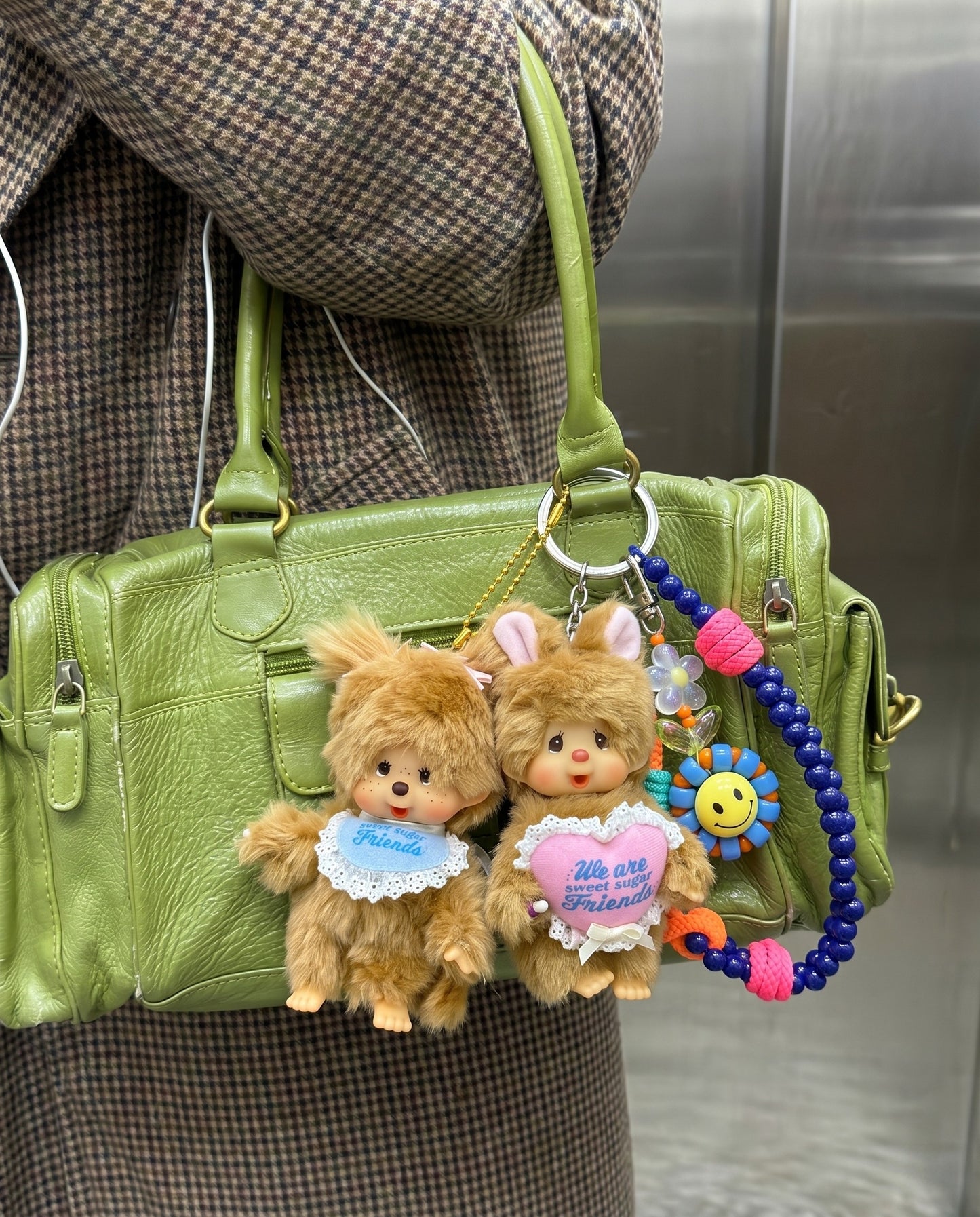 Monchhichi Sweet Sugar Friends Plush Bag Charm | Coquette Y2K Keychain
