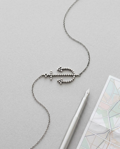 925 Sterling Silver Beaded Anchor Pendant Necklace — Layered Summer Jewelry, Two-Way Wear