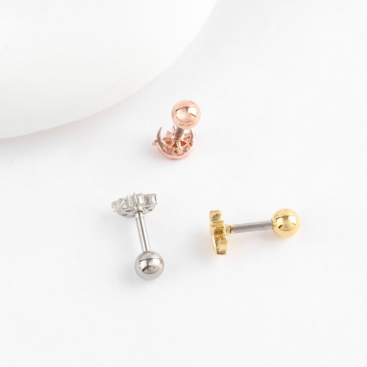 Celestial Moon & Star Pave Stud | K-Fine Piercing