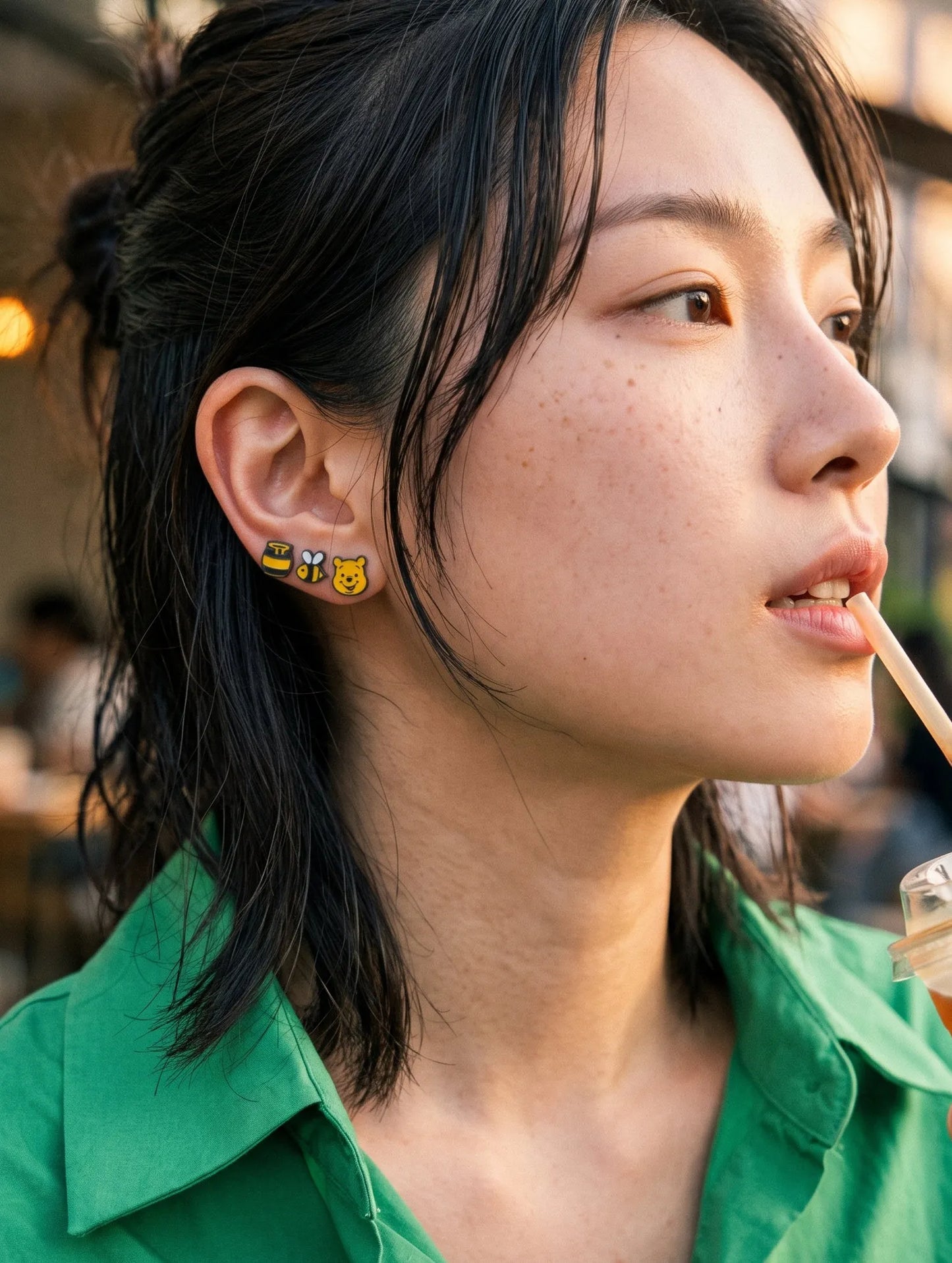 Vintage Winnie the Pooh Enamel Stud Set (4-Piece) | K-Style Kidult Earrings